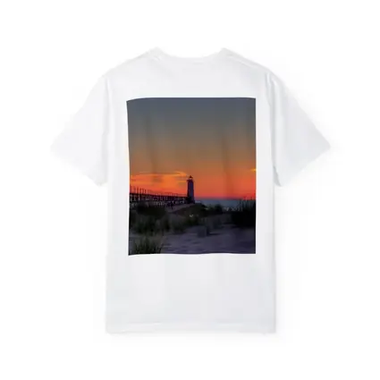 Lighthouse Pier Sandy Beach Sunset Sky