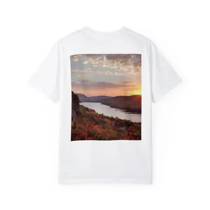 Autumn Lake Sunset Rolling Forest Hills