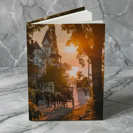 Horse Carriage Sunset Victorian Street Scene