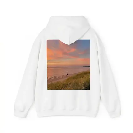 Sunset Beach Dunes Lone Figure Coastal View