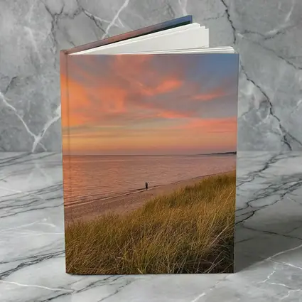 Sunset Beach Dunes Lone Figure Coastal View