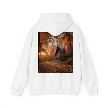 A Frame Cabin Autumn Forest Warm Sunset