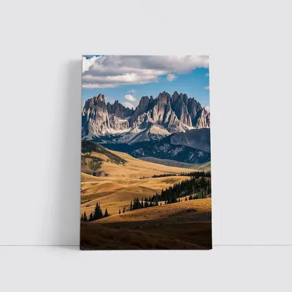 Dolomites Rocky Peaks Golden Rolling Hills