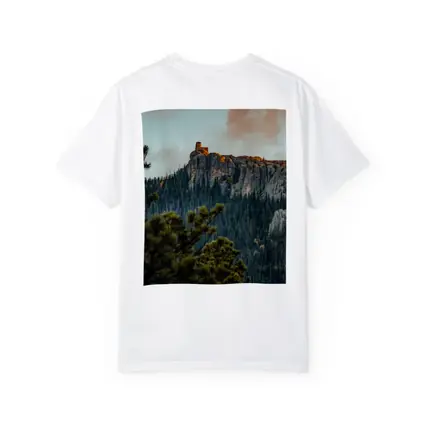 Stone Watchtower Atop Rocky Mountain Cliff