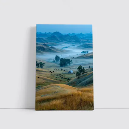 Misty Prairie Valley Rolling Hills Bison