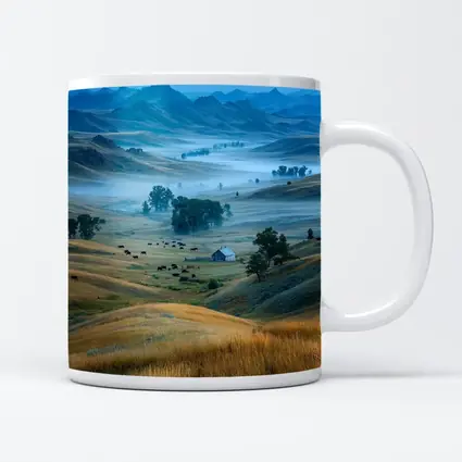 Misty Prairie Valley Rolling Hills Bison
