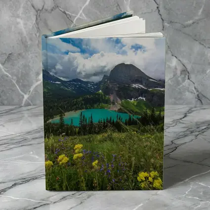 Turquoise Mountain Lake Wildflowers Glacier Landscape