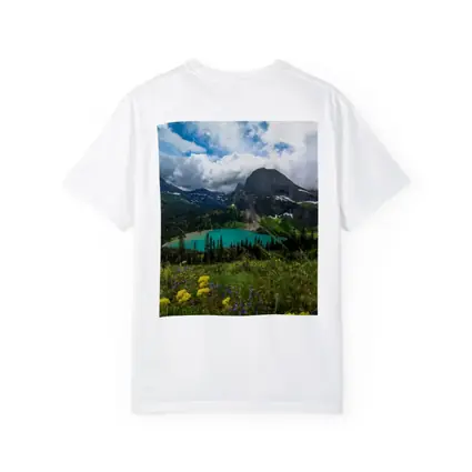 Turquoise Mountain Lake Wildflowers Glacier Landscape