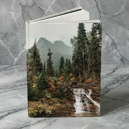 Mountain Waterfall Forest Autumn Rocky Landscape