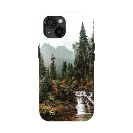 Mountain Waterfall Forest Autumn Rocky Landscape