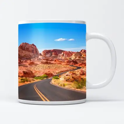 Desert Road Through Red Rock Canyon