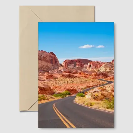 Desert Road Through Red Rock Canyon