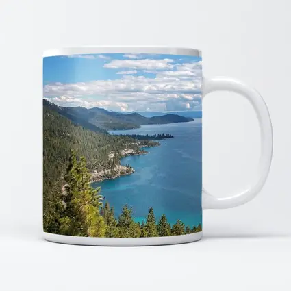 Lake Tahoe Blue Water Pine Forest View