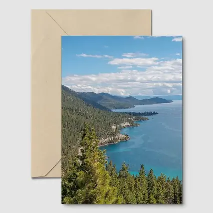Lake Tahoe Blue Water Pine Forest View