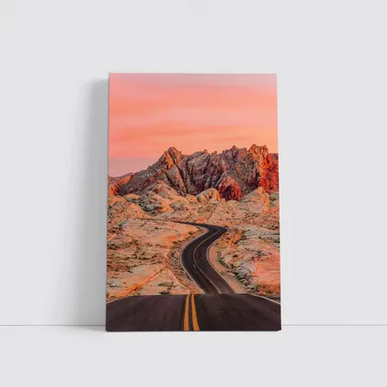 Winding Desert Road Red Rock Sunset
