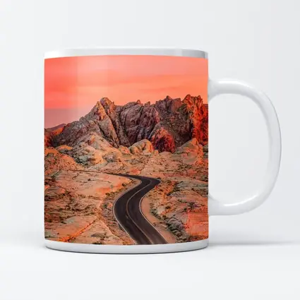 Winding Desert Road Red Rock Sunset
