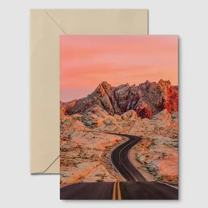 Winding Desert Road Red Rock Sunset