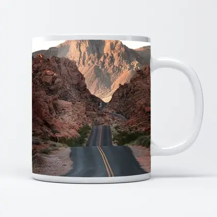 Desert Road Through Red Rock Canyon