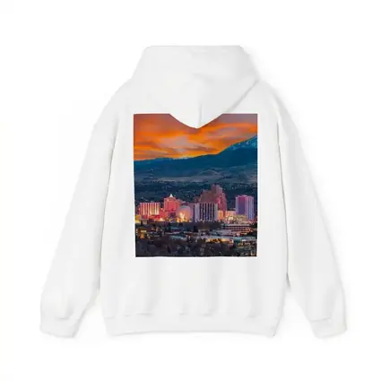 Reno Nevada Skyline Fiery Sunset Mountain