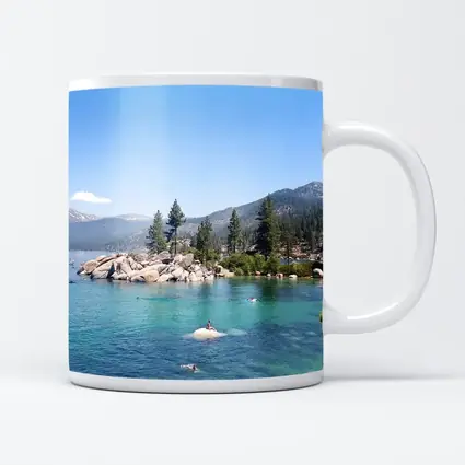 Lake Tahoe Clear Water Mountains Pine Trees