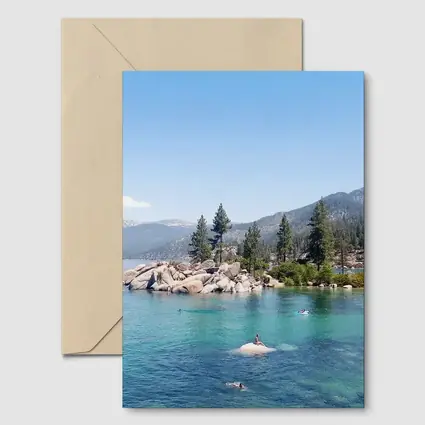 Lake Tahoe Clear Water Mountains Pine Trees