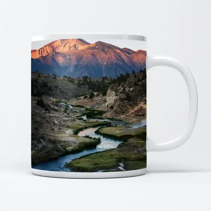 Winding River Valley Mountain Sunrise Landscape