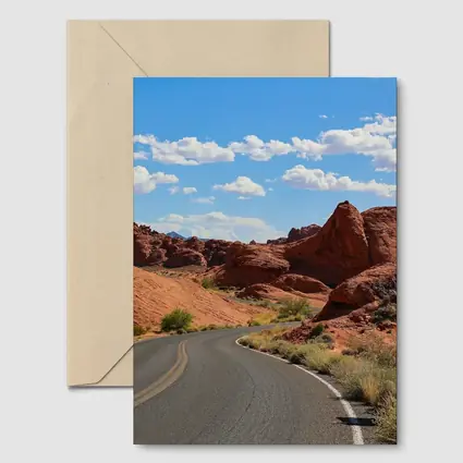 Red Rock Canyon Desert Road Blue Sky