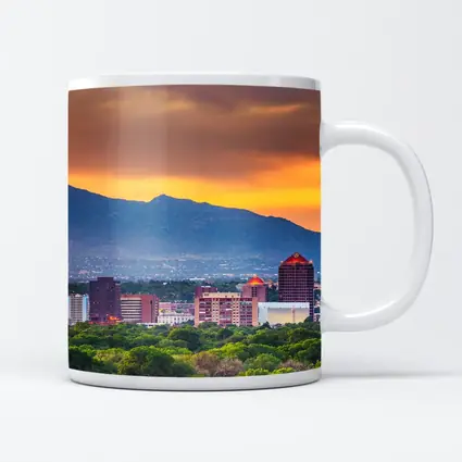 Albuquerque Skyline Sunset Mountain Background