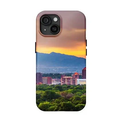 Albuquerque Skyline Sunset Mountain Background