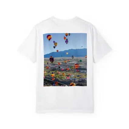 Hot Air Balloons Over Desert Mountain Landscape
