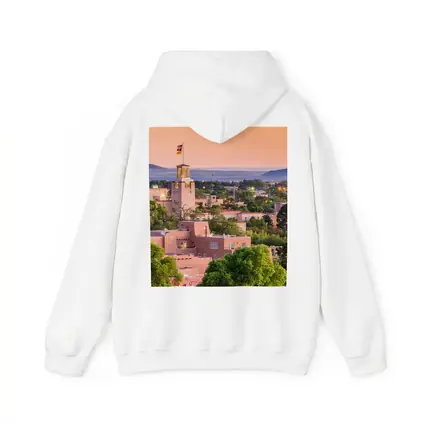 Santa Fe Adobe Buildings Sunset Sky View