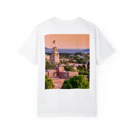 Santa Fe Adobe Buildings Sunset Sky View