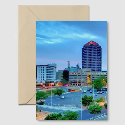 Albuquerque Downtown Skyline at Blue Dusk