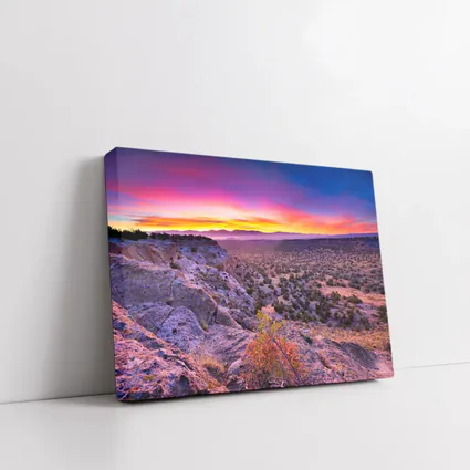 Desert Southwest Sunset Over Rocky Cliffside