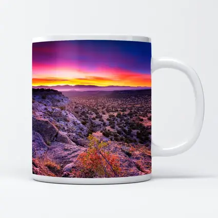 Desert Southwest Sunset Over Rocky Cliffside