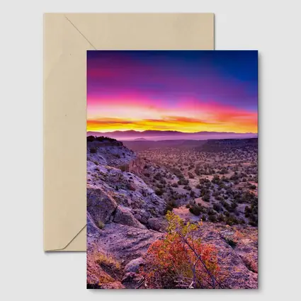 Desert Southwest Sunset Over Rocky Cliffside