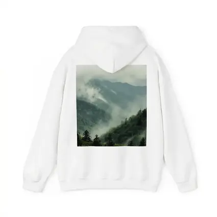 Misty Green Mountain Forest Foggy Landscape