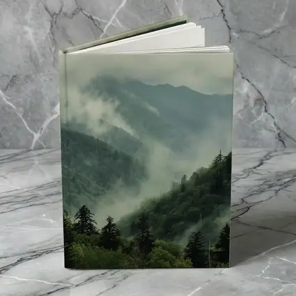 Misty Green Mountain Forest Foggy Landscape