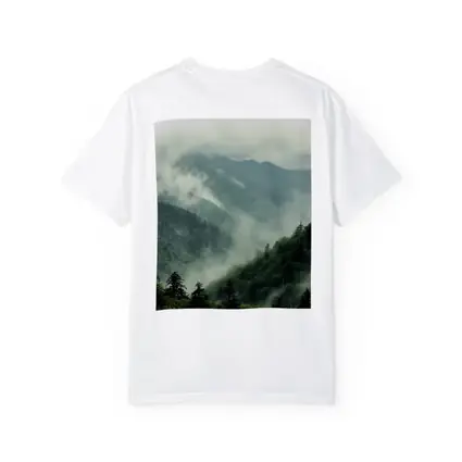 Misty Green Mountain Forest Foggy Landscape
