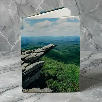 Rocky Cliff Overlooking Green Mountain Valleys