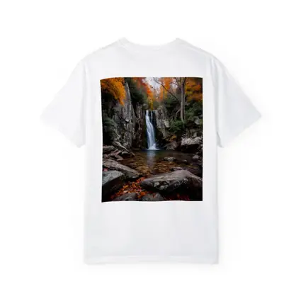 Autumn Waterfall Rocky Forest Seasonal Landscape