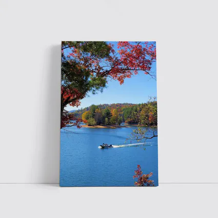 Autumn Lake Boat Ride Colorful Forest