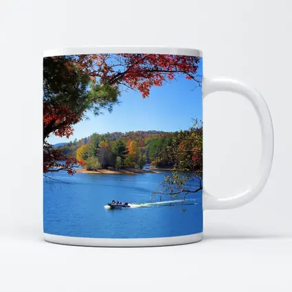 Autumn Lake Boat Ride Colorful Forest