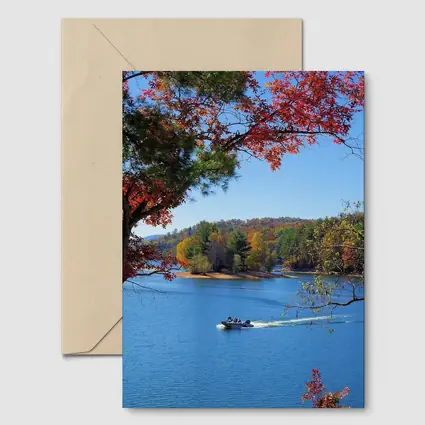 Autumn Lake Boat Ride Colorful Forest