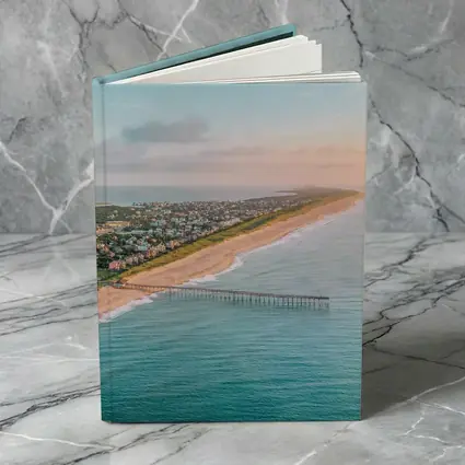 Aerial Beach Pier Coastal Town Sunset View
