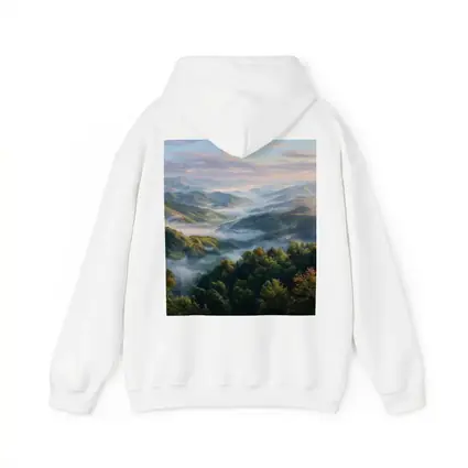 Misty Mountain Forest Valley at Sunrise