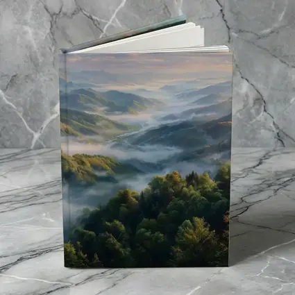 Misty Mountain Forest Valley at Sunrise