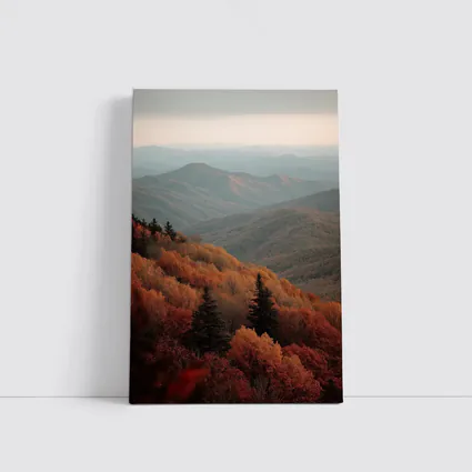 Autumn Mountain Forest Rolling Hills Landscape