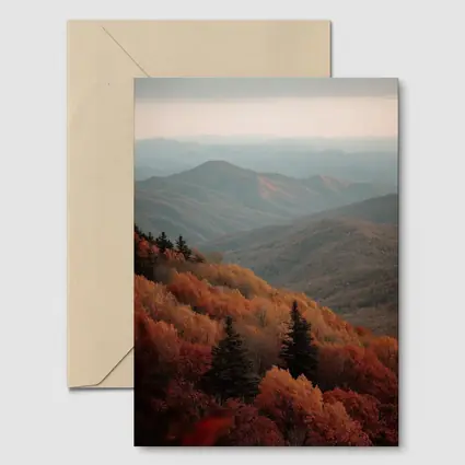 Autumn Mountain Forest Rolling Hills Landscape