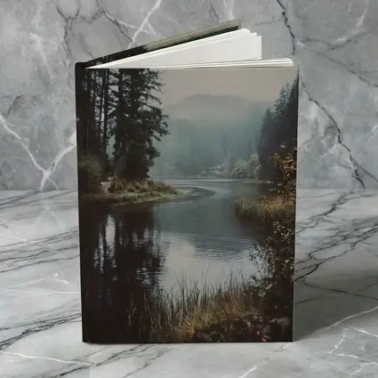 Misty Forest Lake Reflected Still Water